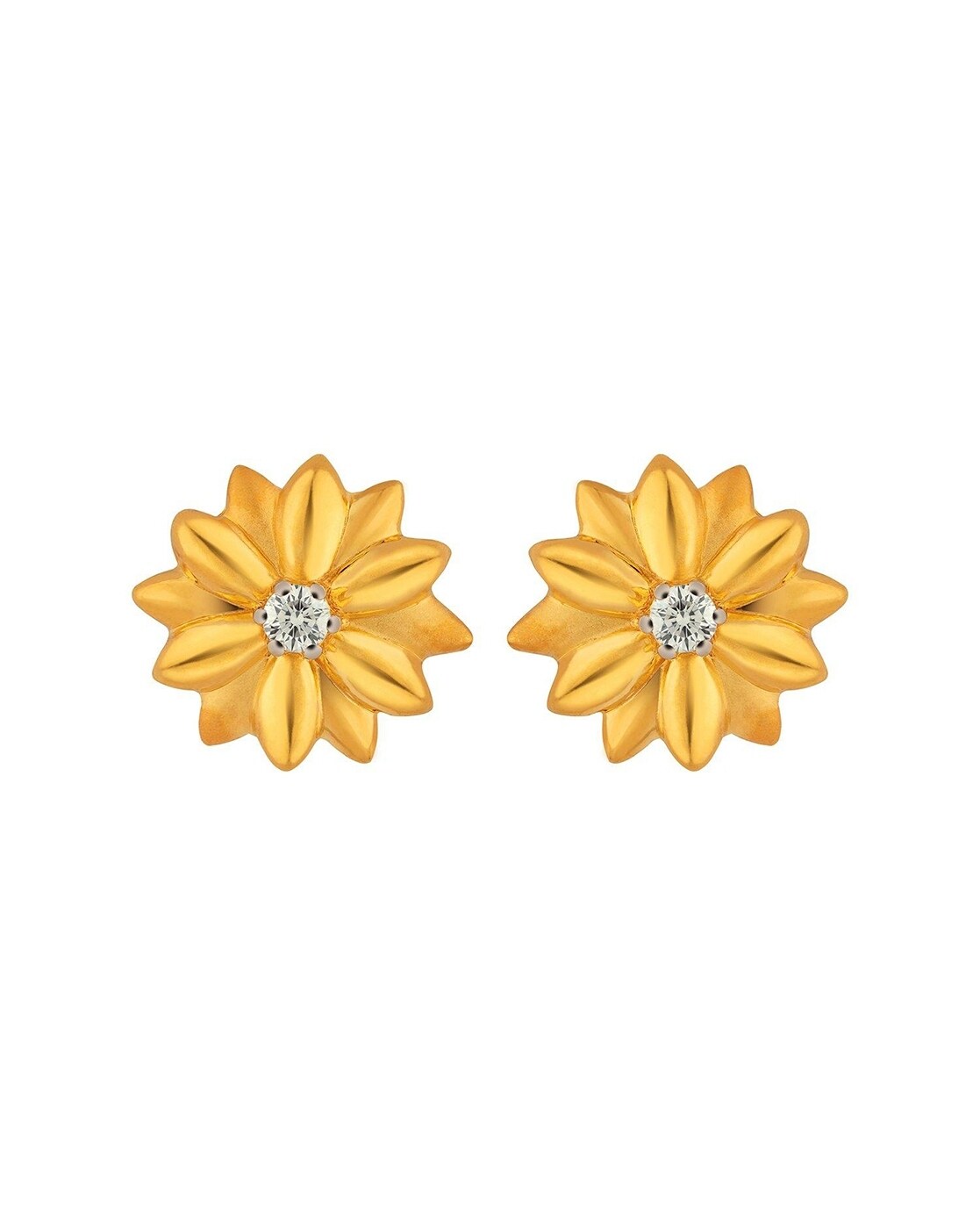 Buy Yellow Gold Earrings for Women by Malabar Gold & Diamonds Online |  Ajio.com