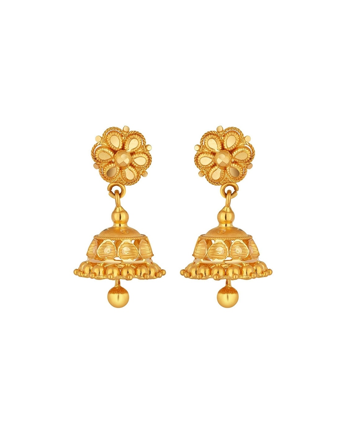 22K Yellow Gold Exotic Jhumka Drop Earrings W/ Emeralds & Rubies, 5.6 –  Virani Jewelers