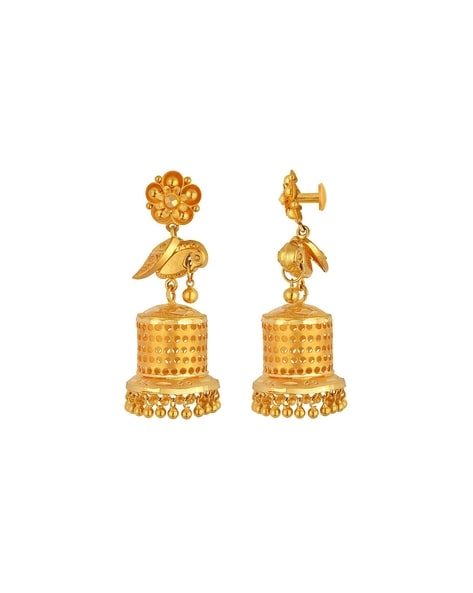 22K Gold Plated Full Ear Earrings Jhumka Gorgeous Wedding Indian Pakistani  Set | eBay