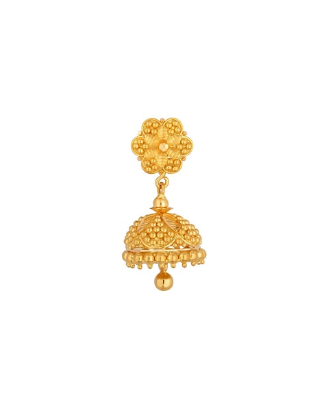 22k Plain Gold Earring JG-1908-00137 – Jewelegance