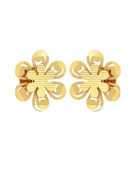 Joyalukkas Yellow Gold Floral Stud Earrings