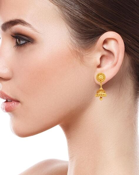 Small jhumka deals gold earrings