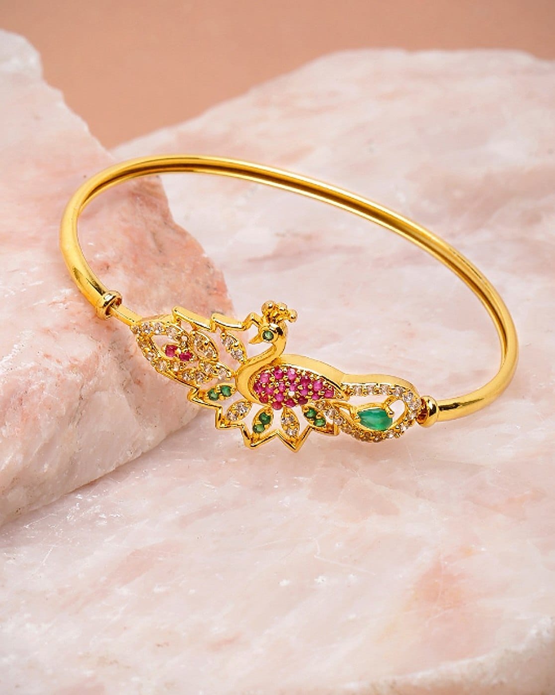 Peacock 925 Sterling Silver Bracelet In Rose Gold - Valentine's Gift – Zavya