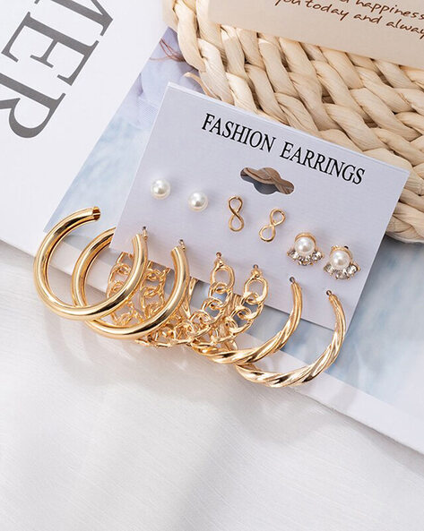 Gold plated deals stud earrings set