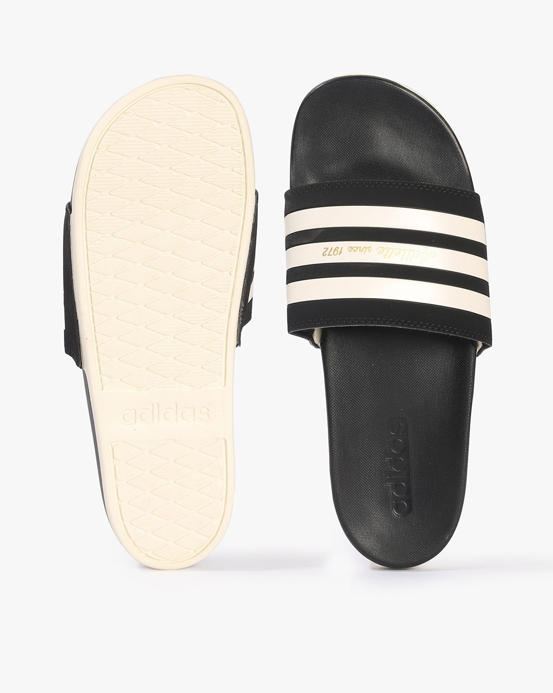 All black adidas online adilette slides