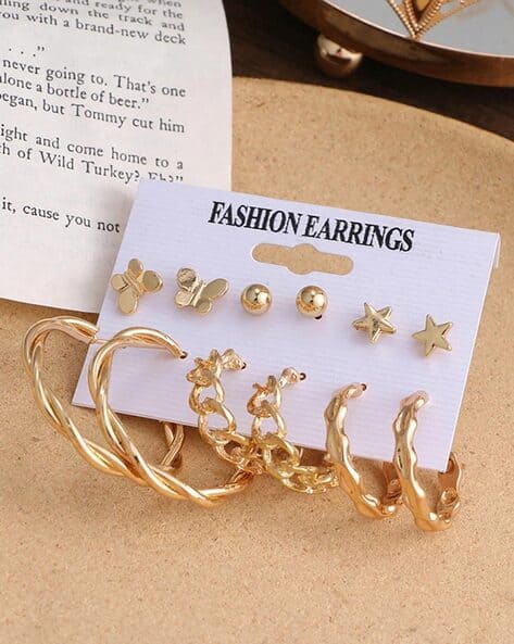 Buy Gold-toned Earrings for Women by Jewels galaxy Online