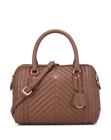 Textured Leather Satchel Bag for Women