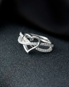 925 Sterling Silver Heart Shape Beautiful Girls Women Ring at Rs 700/piece, 925 खरी चांदी की अंगूठी in Jaipur
