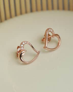 sheer by priyasi Sterling Silver Rose Gold-Platted Valentine Stud Earrings-picture-34