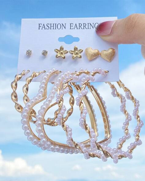 Buy Gold-Toned Earrings for Women by Jewels galaxy Online