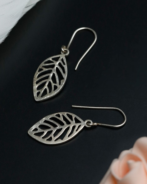 Sterling Silver Earrings: Double Dangling Leafs | Handmade Palestine