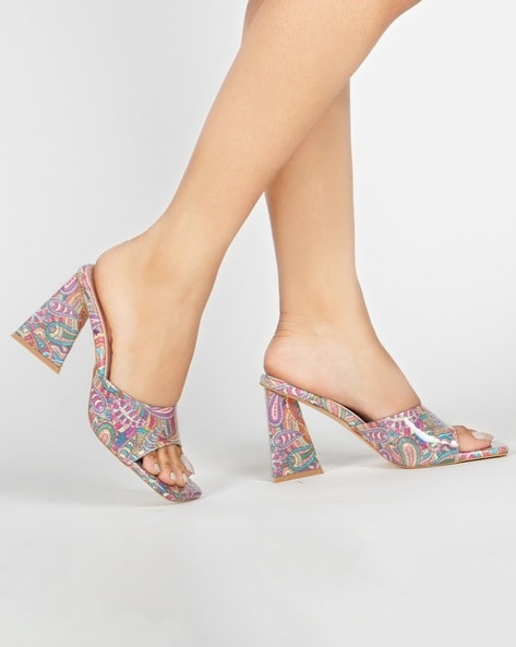 Colorful 2024 chunky heels