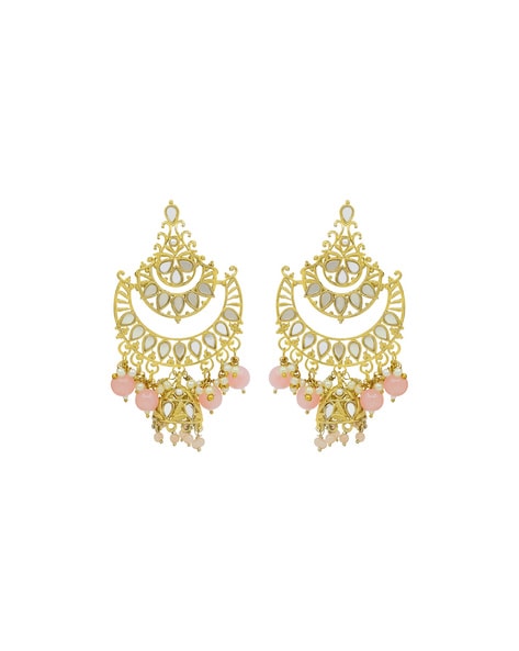 Golden Mirrored Earrings with White Pearls to complete your Traditional  Outfit 💫 | Traditional outfits, Golden mirror, Pearl white