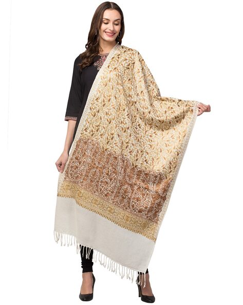 Paisley Print Shawl with Tassels Price in India