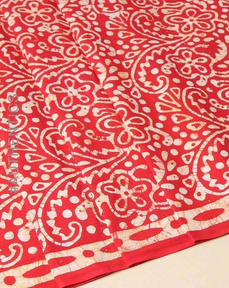 Hand Batik Print Cotton Dress Material Price in India