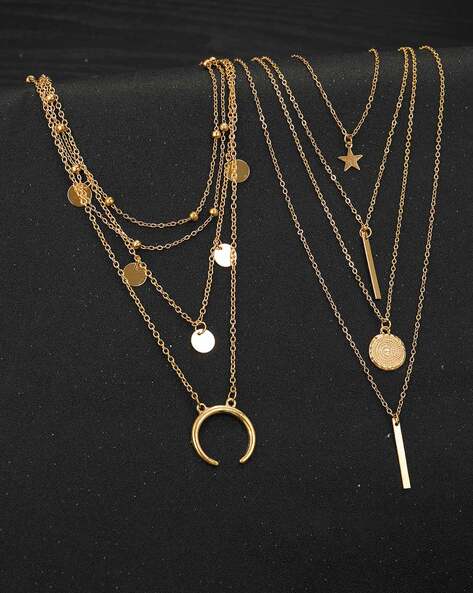 Gold Layer Necklaces Set - full set