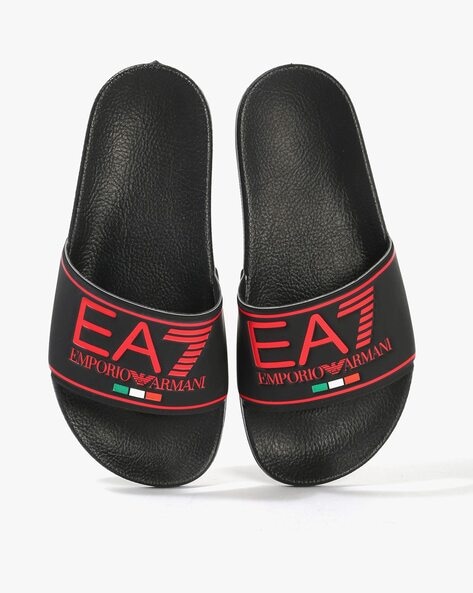 Buy Black Flip Flop Slippers for Men by EA7 Emporio Armani