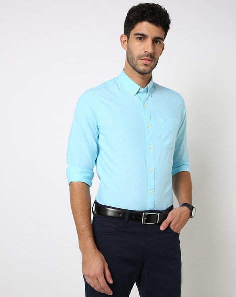 Buy Aqua Blue Shirts for Men by NETPLAY Online  Ajiocom