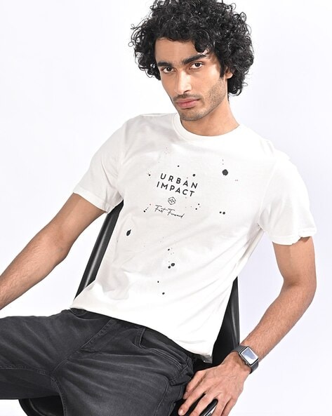 Buy Off White Tshirts for Men by ALTHEORY Online Ajio