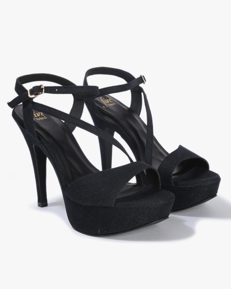 Buy Feel it Leatherite Black Color Block Heel Sandals For Women's & Girl's  (2305-Black-36) at Amazon.in