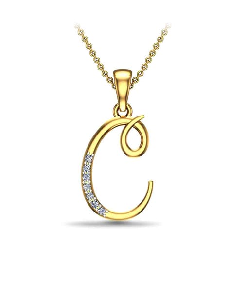 Roberto Coin White Gold Diamond Cursive C Initial Pendant 001445AWCHXC –  James Free Jewelers