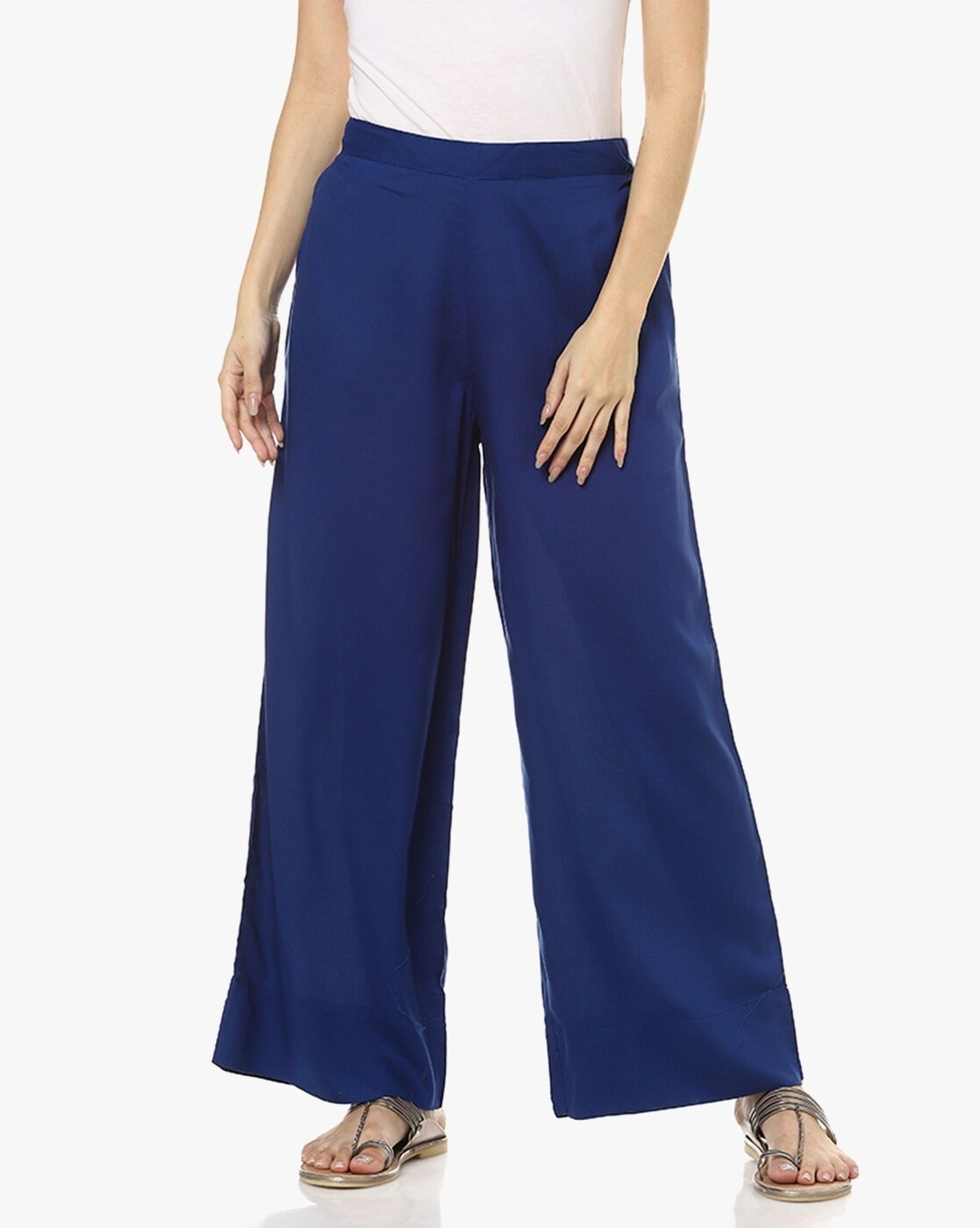 Shop Blue Pigment Suit Isla Wide Leg Pant Online