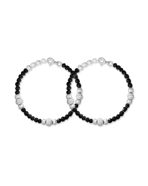 Buy Silver-Toned \u0026 Black Bracelets 