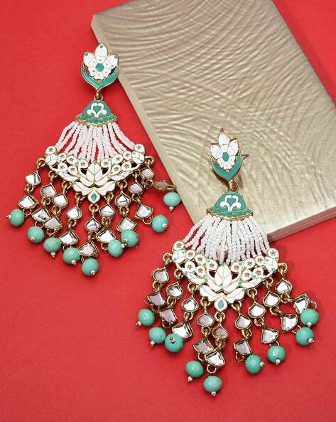 Buy Azai By Nykaa Fashion Stylish traditional Festive Green Earrings With  Coloured Stones For Girls And Women| elegant Wedding Collection For Bride  And Bridesmaid at Amazon.in