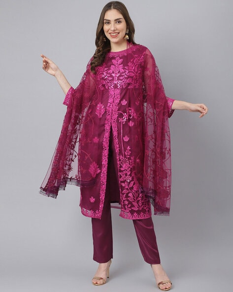 Embellished Unstitched Dress Material Price in India