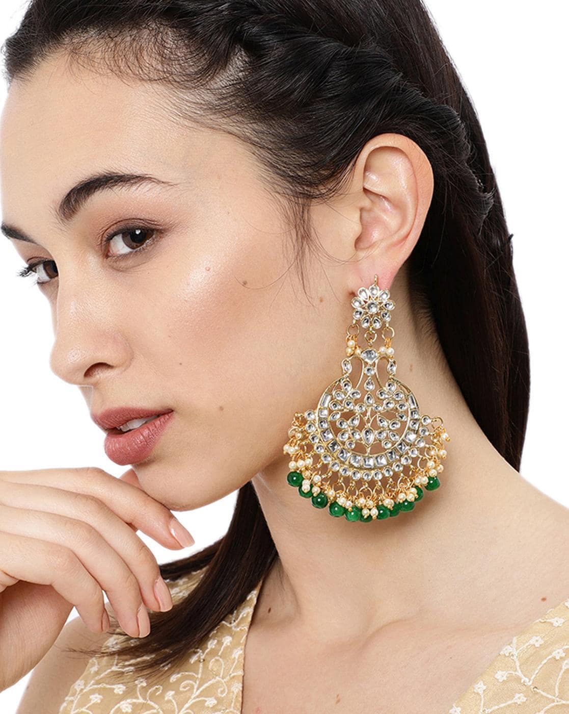 Green clearance heavy earrings