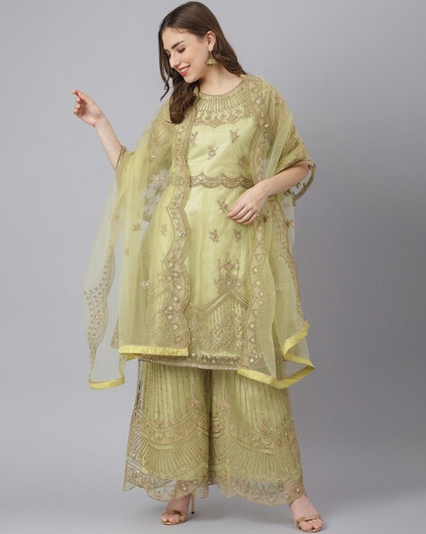 Embellished Unstitched Dress Material Price in India