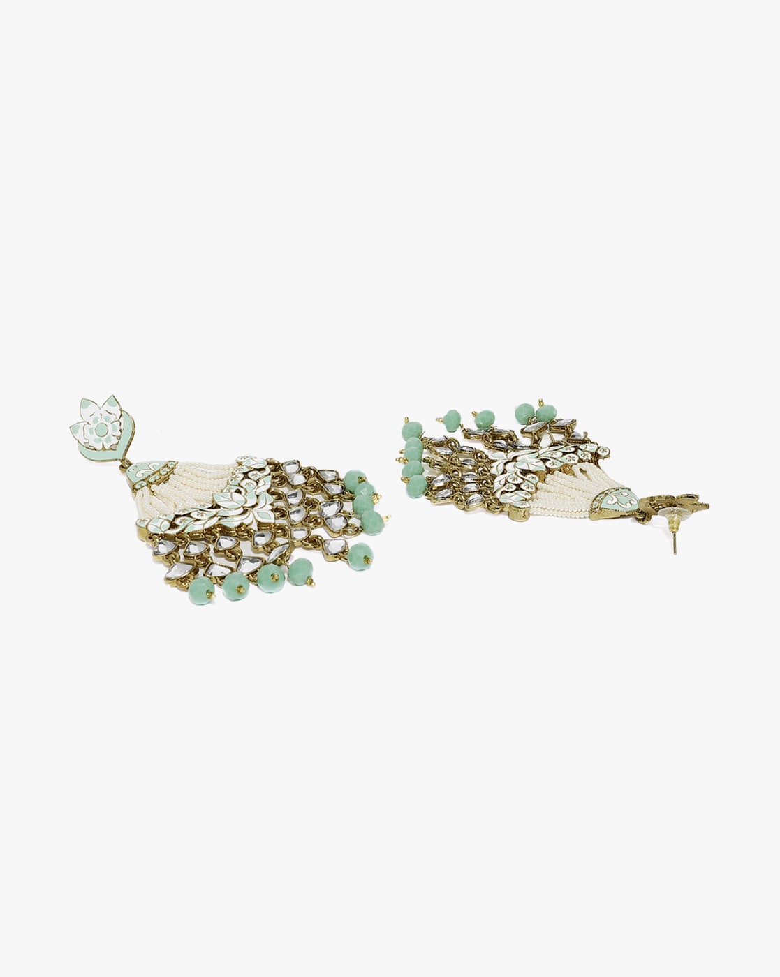 Buy Zaveri Pearls Gold Toned & Green Drop Earrings - Earrings for Women  9013485 | Myntra