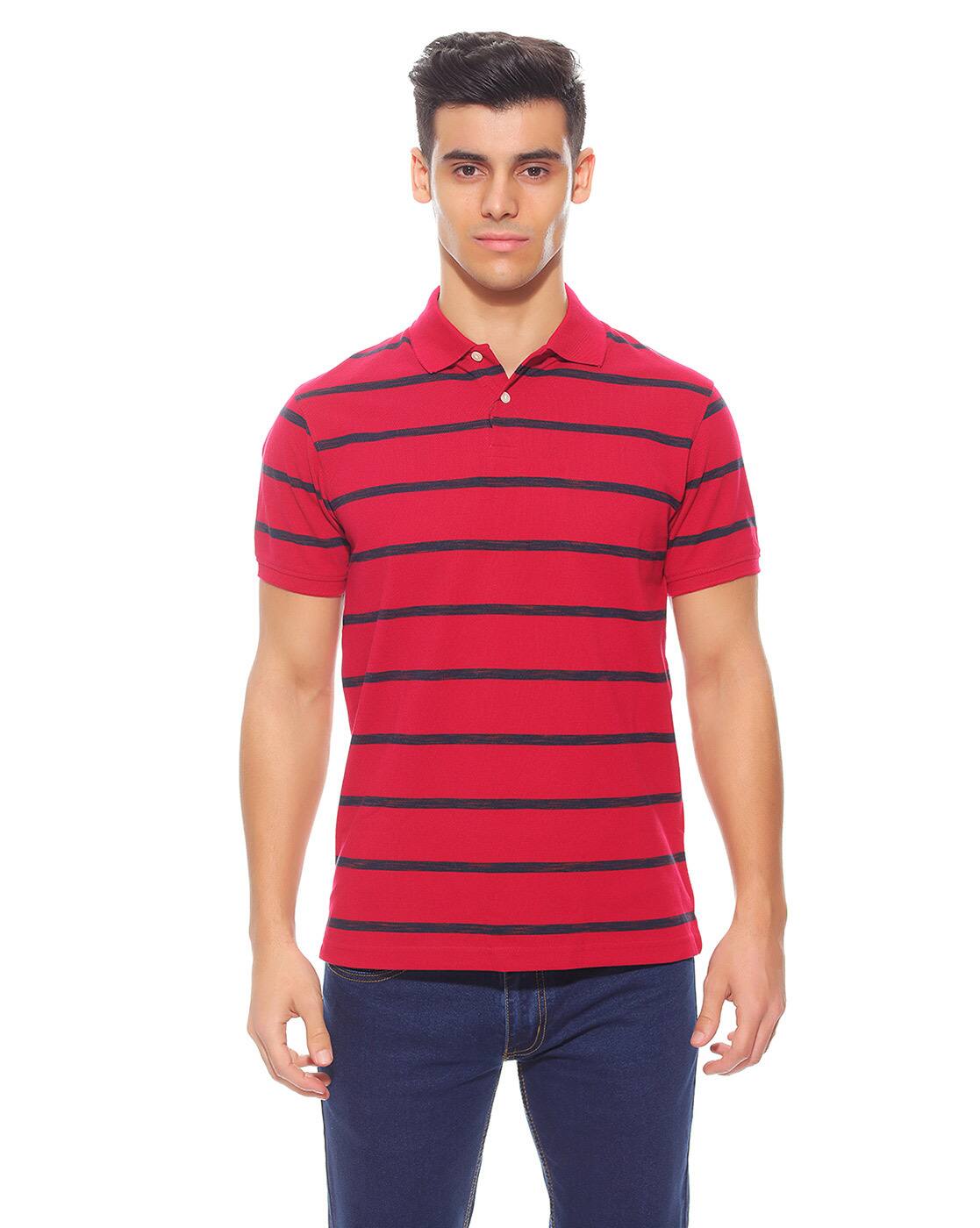Striped Slim Fit Polo T-shirt