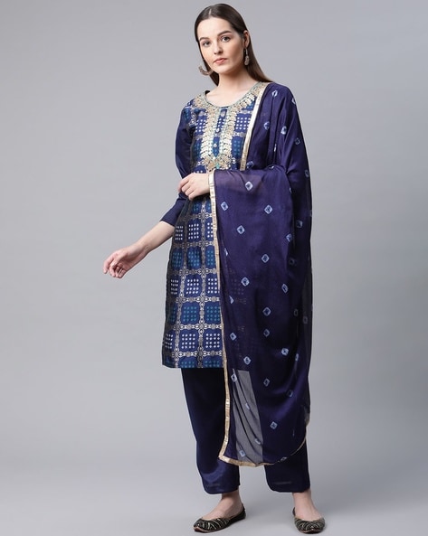 Embellished Unstitched Dress Material Price in India