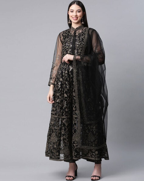 Embellished Unstitched Dress Material Price in India