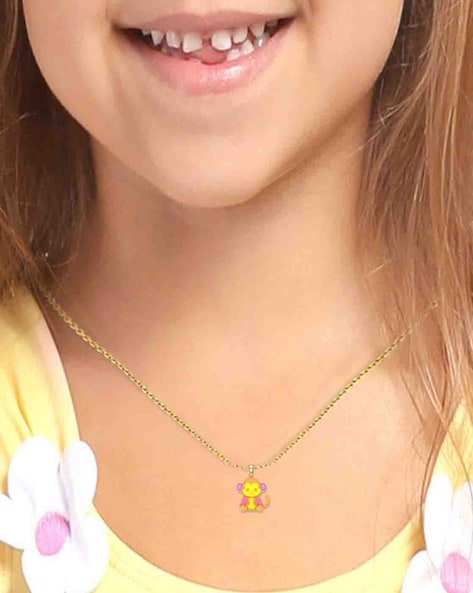 The Black Bow 14k Yellow Gold Baby Girl Necklace - 20 Inch - Walmart.com