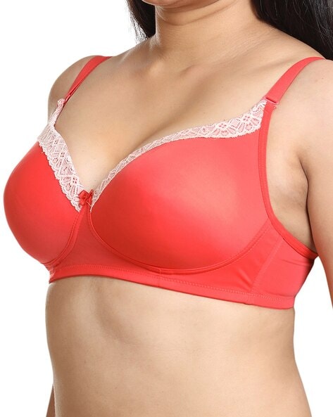 Buy ChiYa Red Silk, Polyester, Cotton Blend Womens Push up Lightly Padded  Bra Online at Best Prices in India - JioMart.