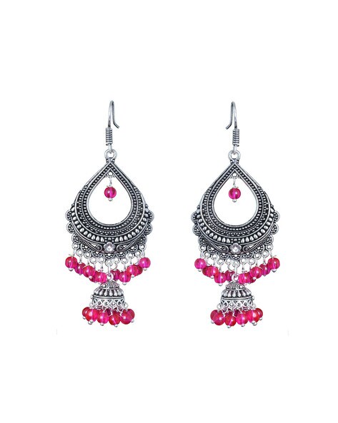 Malibu Macrame – Paparazzi – Pink Rhinestone Silver Teardrop Earrings –  Ashley C Jewelry