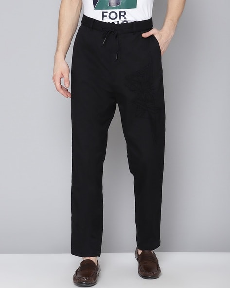 Slim Fit B-91 Formal Black Textured Trouser - Cairon