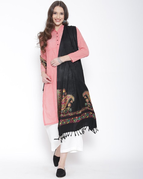 Paisley Print Stole with Tassels Price in India