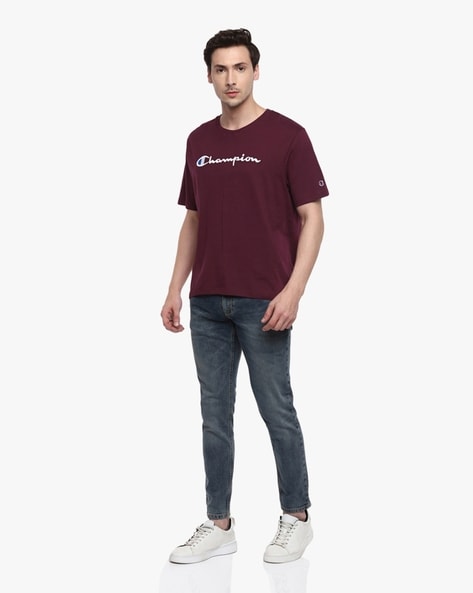 Champion t shirt burgundy sale