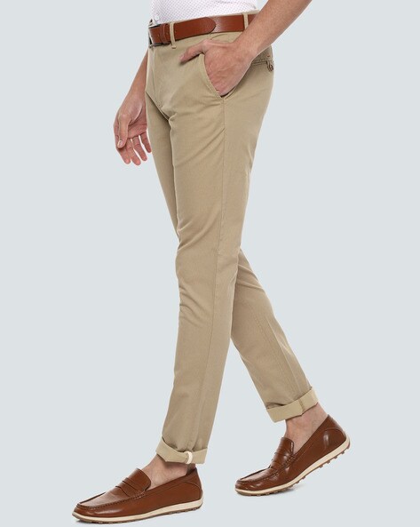 Buy Louis Philippe Khaki Trousers Online - 743320