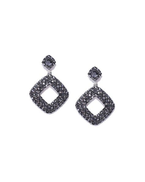 Buy Black Diamond 925 Sterling Silver Platinum Plated Stud Earrings Unisex  Fine Jewellery for Girls Women Men Boys at Amazonin