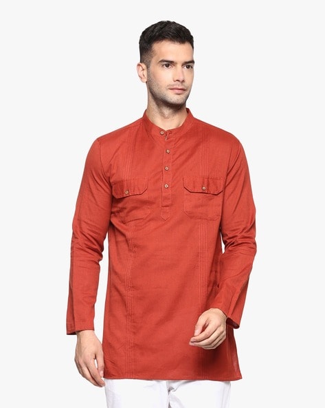 Shatranj Kurta with Flap Pockets