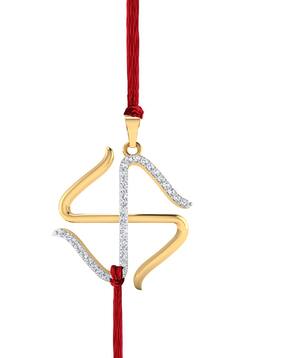 iski uski Yellow Gold Stone-Studded Rakhi Bracelet-picture-38