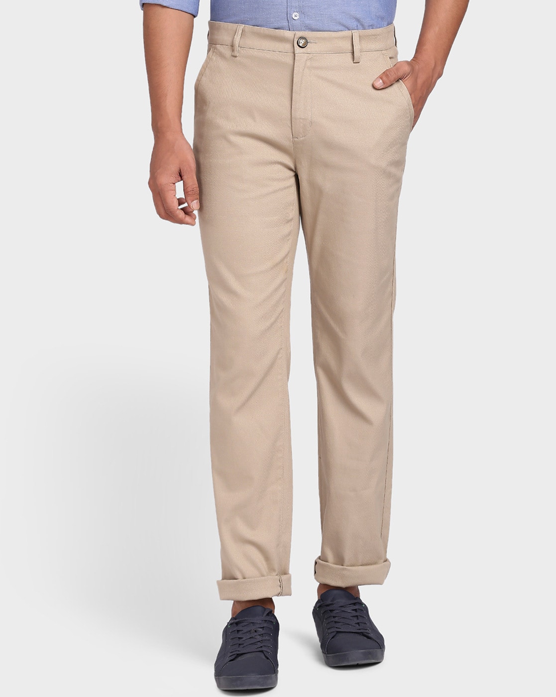 Buy Medium Blue Trousers & Pants for Men by Colorplus Online | Ajio.com