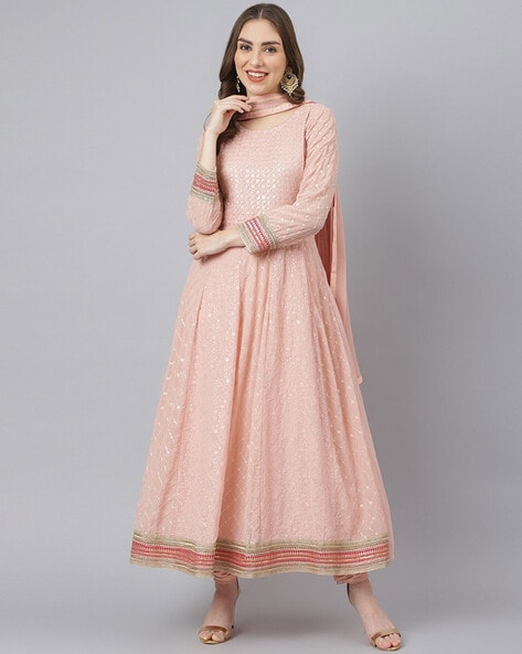 Embellished Unstitched Dress Material Price in India