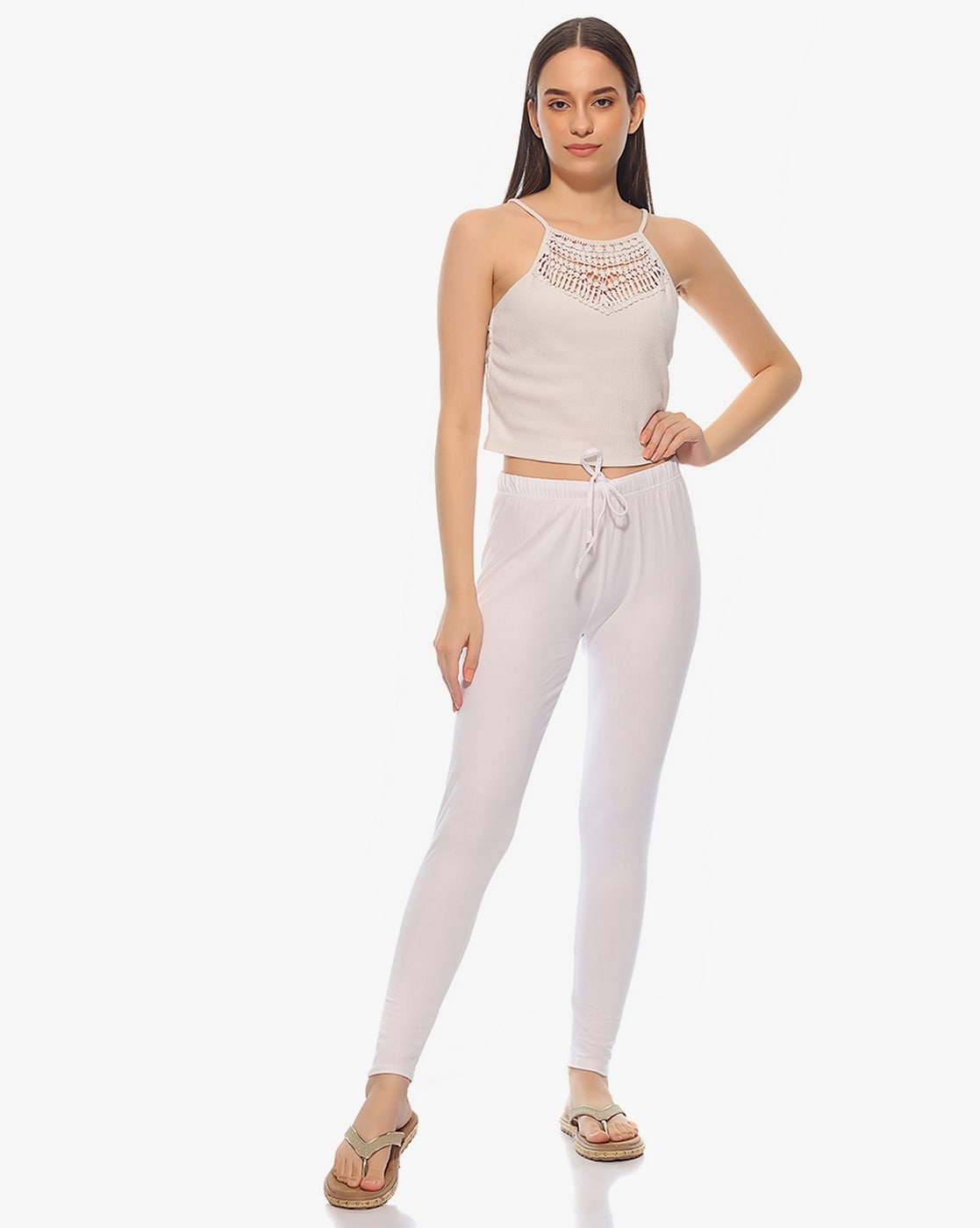 Srishti By FBB Off White Solid Churidar Leggings Price in India