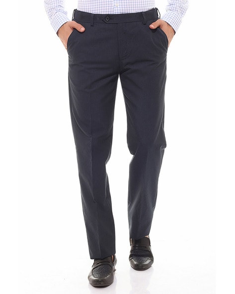 Buy Slim Fit Flat Front Trousers Online at Best Prices in India - JioMart.