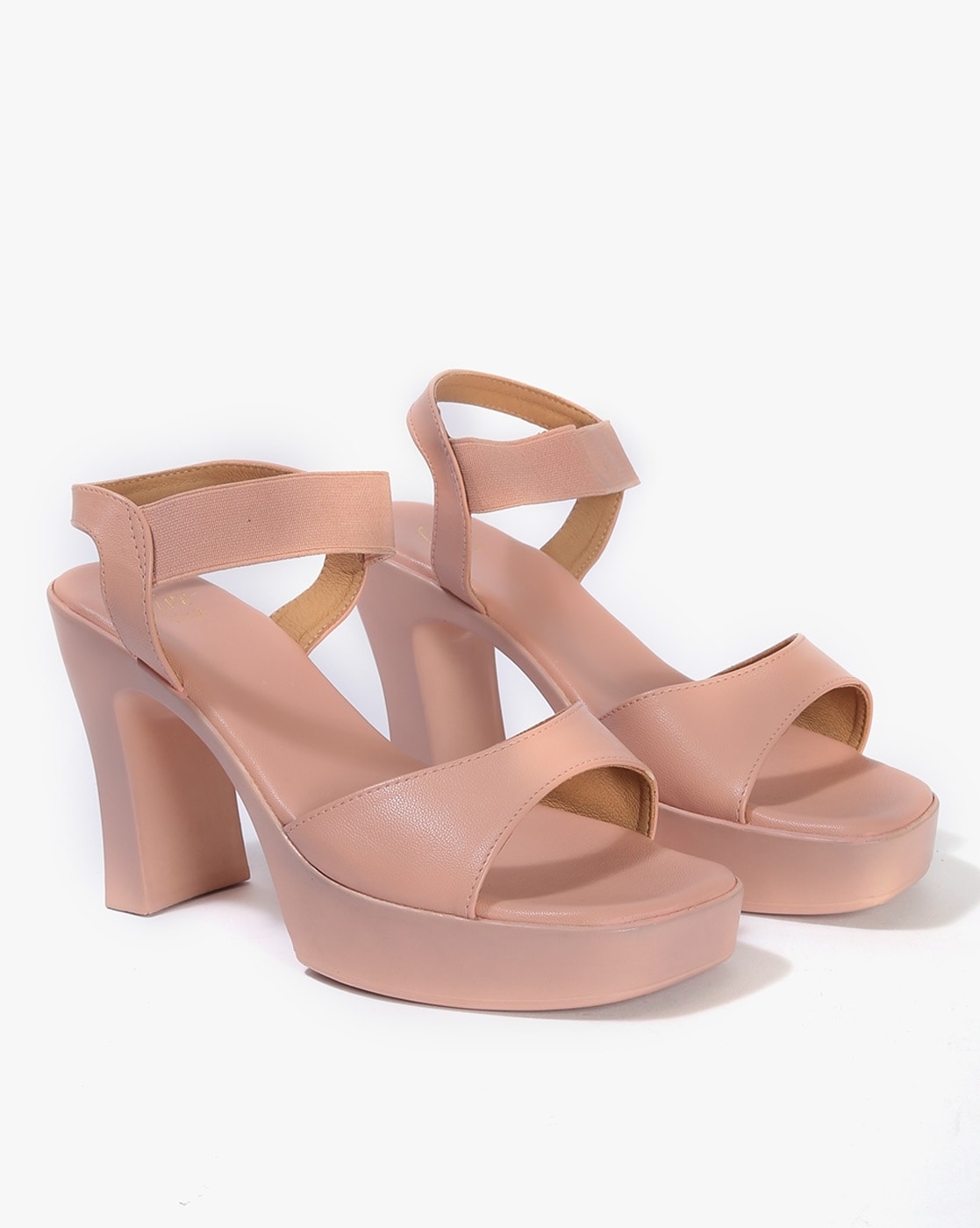 Buy Peach Heeled Sandals for Women by Five By Inc.5 Online | Ajio.com